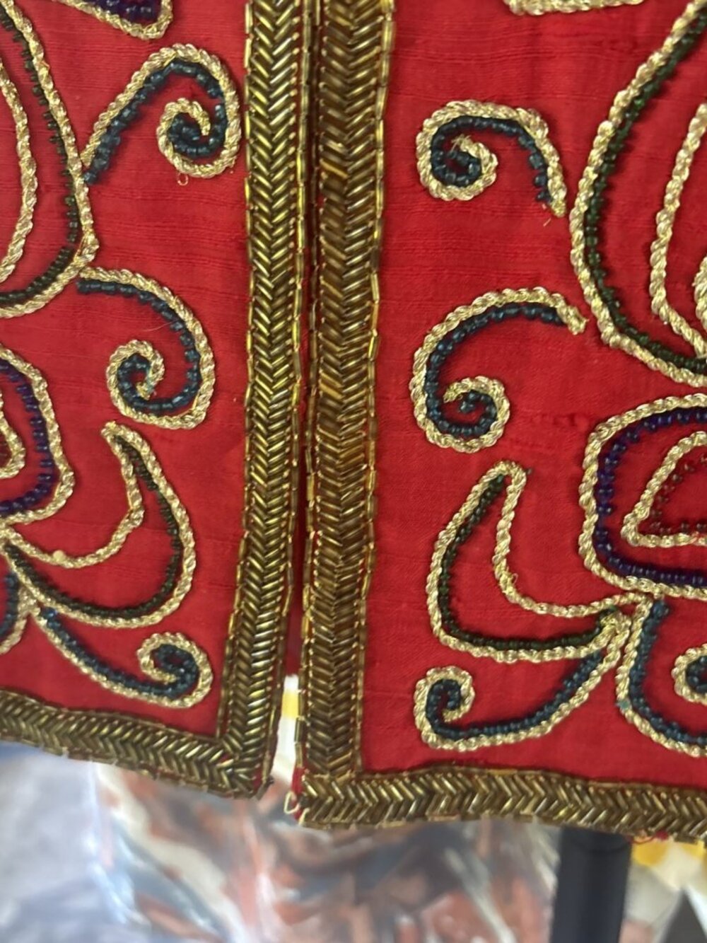 Talitha Red Embroidered Open-Front Jacket - Picture 9 of 16
